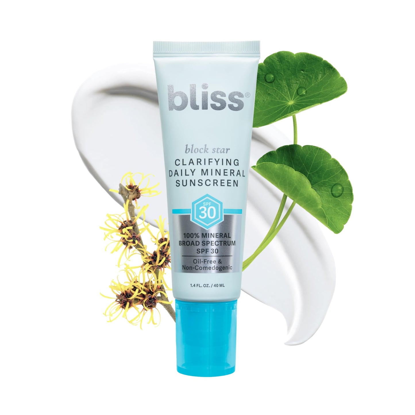 Bliss Block Star SPF 30 Daily Tinted Sunscreen with Zinc Oxide, Sunscreen & Makeup Primer- All Skin Tones - 100% Mineral Broad Spectrum Sunscreen with Titanium Dioxide & Antioxidant Blend,- 1.4 fl oz.