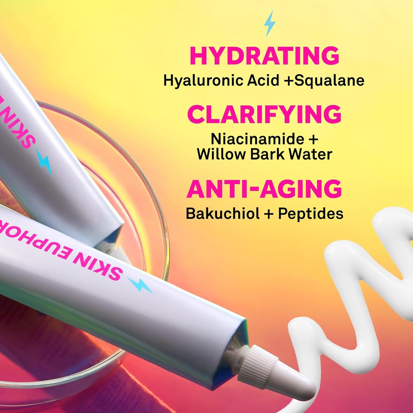 Bliss Skin Euphoria Daily Skin Perfecting Face Serum - Anti Aging, Hydrating for Dry Skin, Brightening Skin Care Hyaluronic Acid, Niacinamide and Peptides