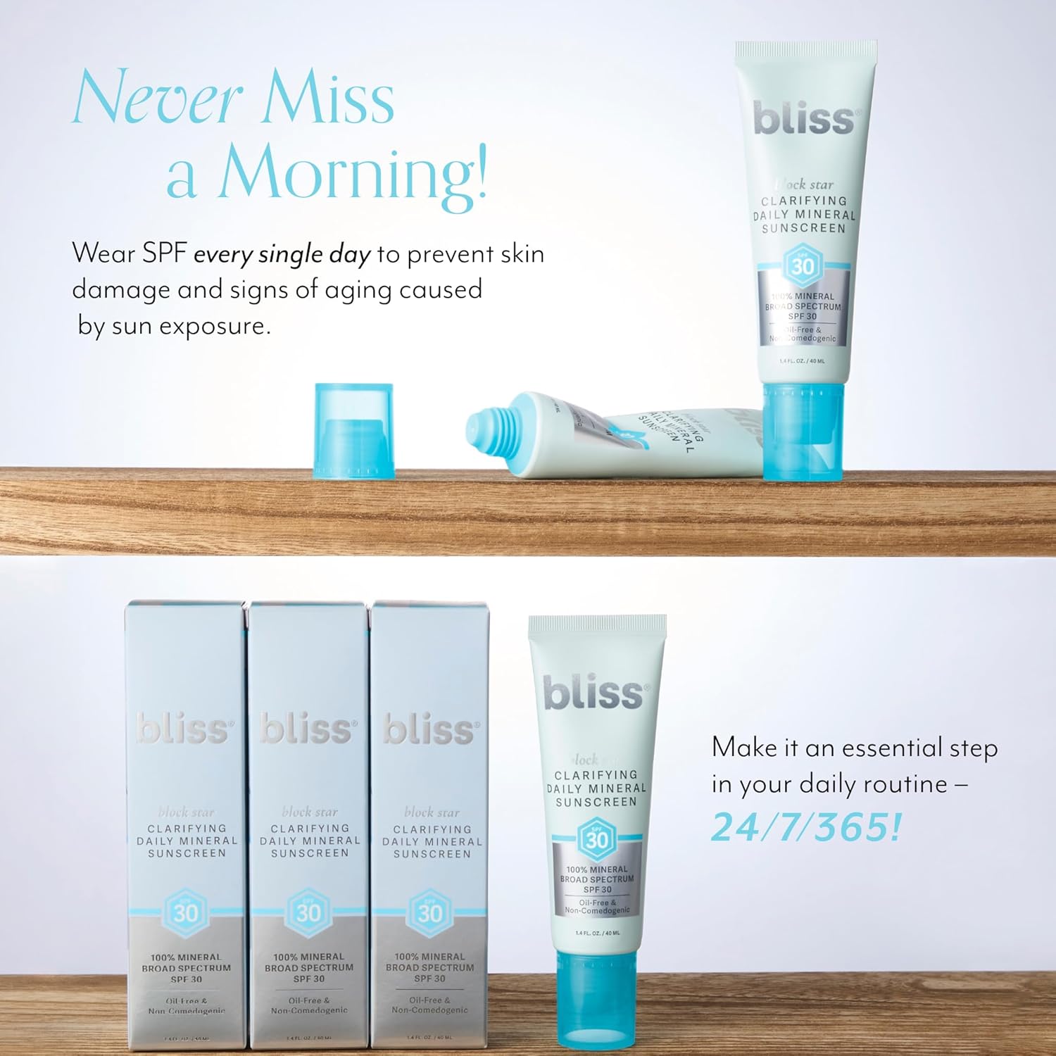 Bliss SPF Power Pair – Tinted & Clarifying Mineral Sunscreen Bundle, Broad Spectrum SPF 30, Safe for All Skin Types, Lightweight Matte Finish, Non-Comedogenic, Clean Skincare Duo