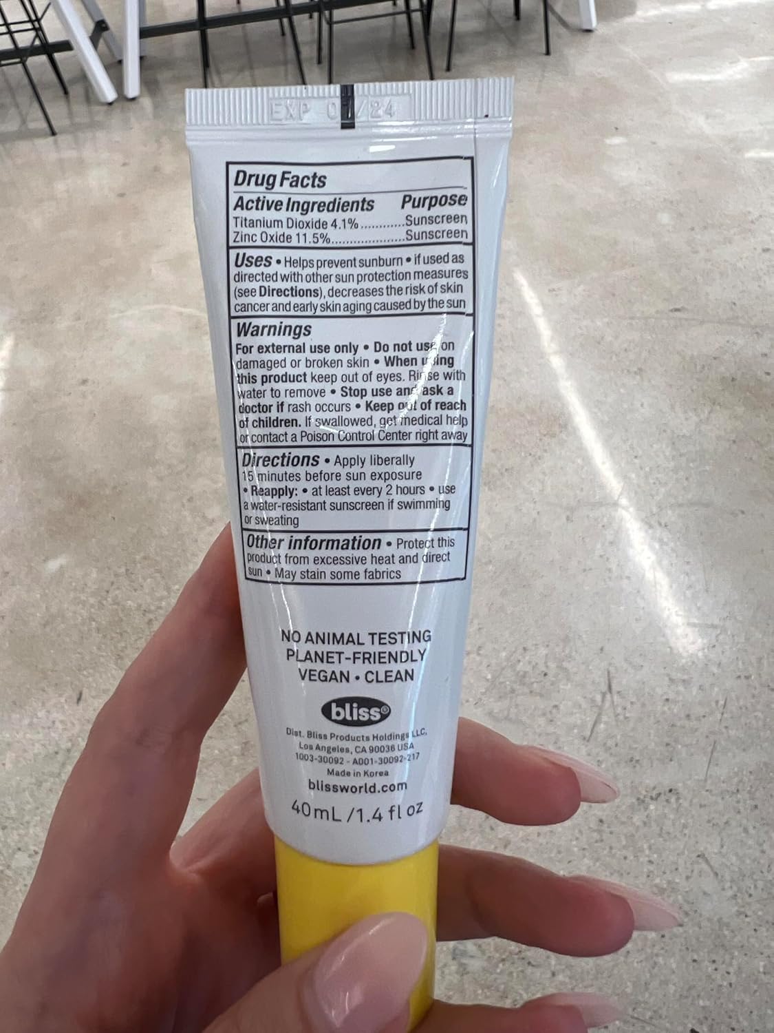 Bliss Block Star SPF 30 Daily Tinted Sunscreen with Zinc Oxide, Sunscreen & Makeup Primer- All Skin Tones - 100% Mineral Broad Spectrum Sunscreen with Titanium Dioxide & Antioxidant Blend,- 1.4 fl oz.